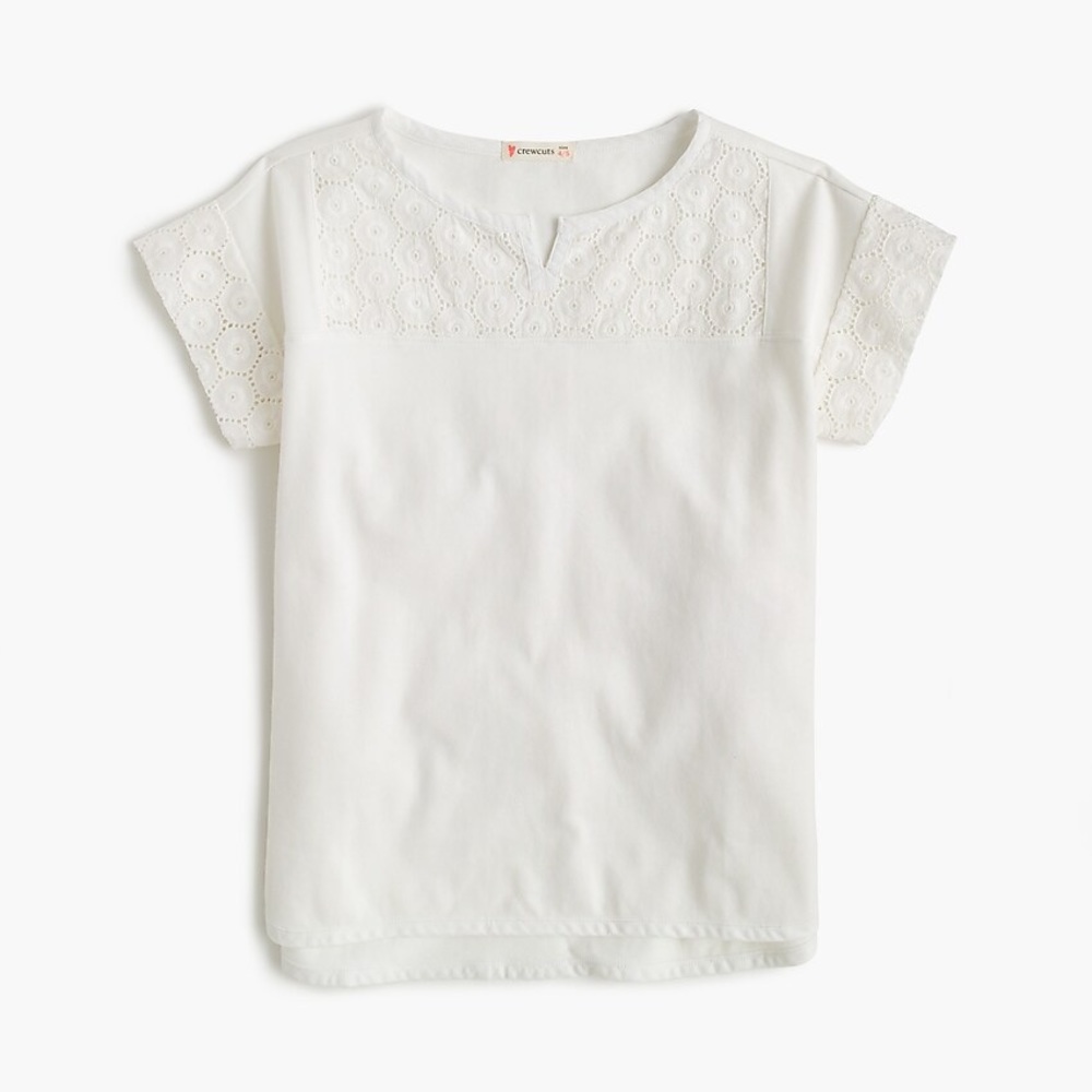 Crewcuts Girls White Eyelet Tunic Top